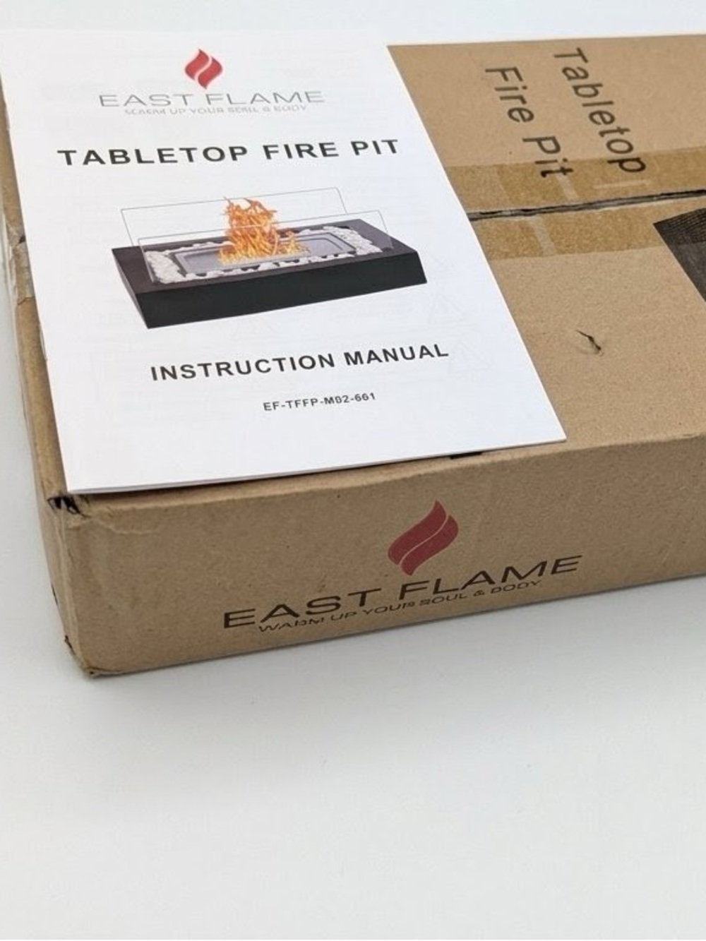 Black Tabletop Fire Pit — Portable Accent Fireplace